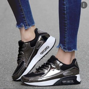 Black and silver shoes